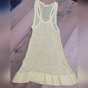 Yellow Lace Knit Tank Top